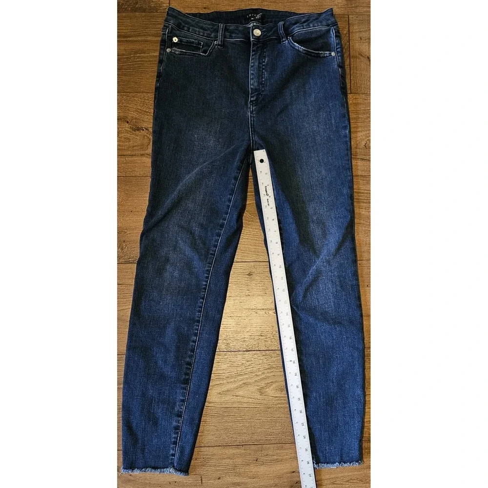 1. STATE SKINNY‎ HIGH RISE Med. Wash Distress Raw Hems Skinny Jeans Sz 29